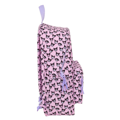 Mochila rosa Kuromi Hello Kitty con bolsillo frontal - 3