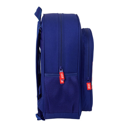 Mochila azul del Atlético de Madrid con franjas rojiblancas y escudo - 3