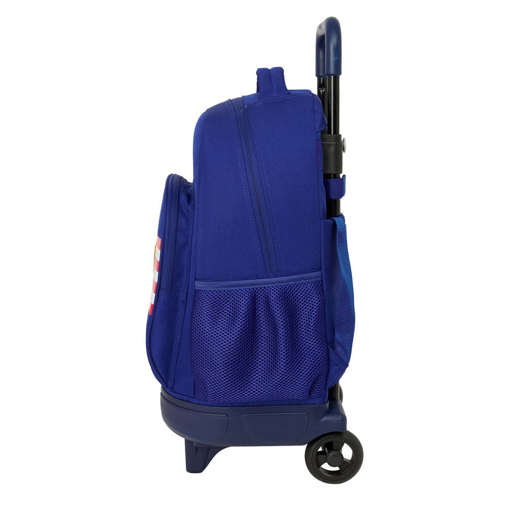 Trolley extraíble azul del Atlético de Madrid con mochila y ruedas - 3