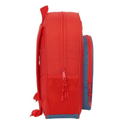 Mochila roja de Super Mario con bolsillo frontal azul - 3