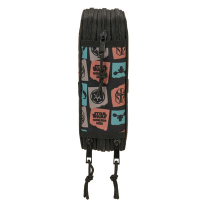 Portatodo triple Star Wars Mandalorian y Grogu con material escolar - 3