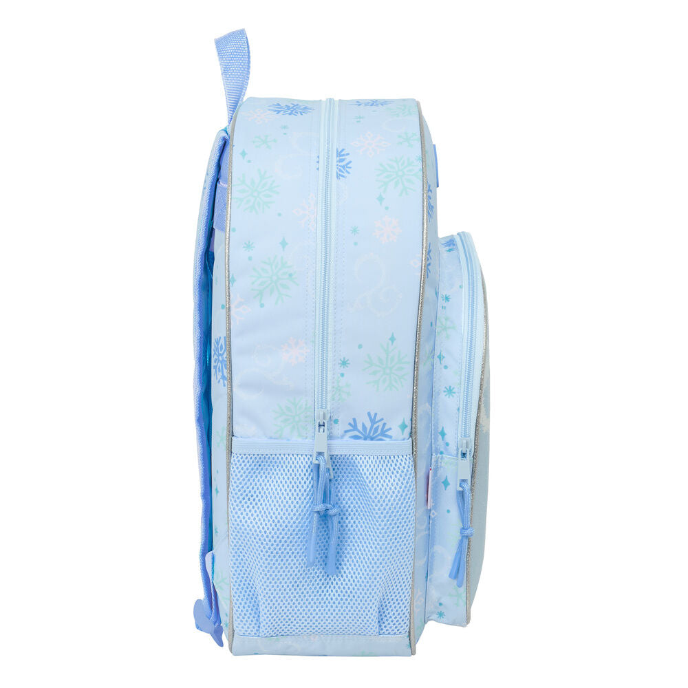 Mochila escolar azul de Frozen con Elsa y copos de nieve - 3