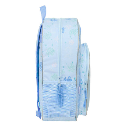 Mochila escolar azul de Frozen con Elsa y copos de nieve - 3