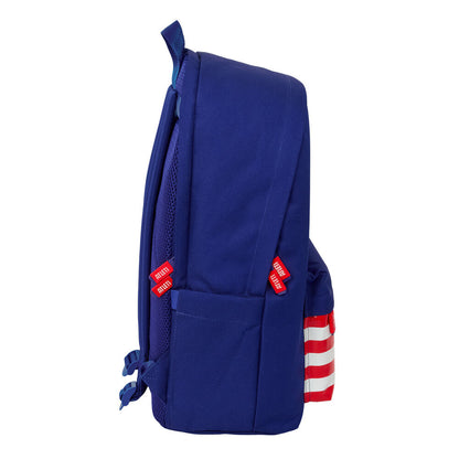 Mochila azul marino del Atlético de Madrid SAFTA con franjas rojas y blancas - 4