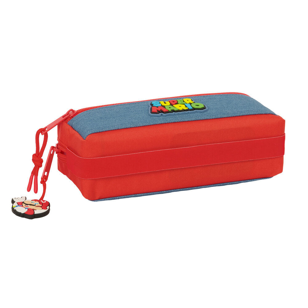 Portatodo triple Super Mario rojo y azul con tres compartimentos - 4