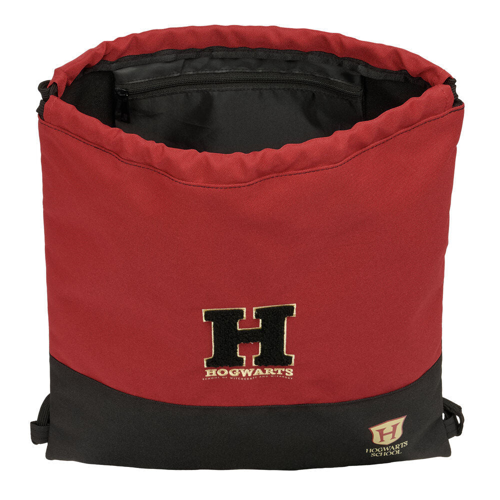 Saco Hogwarts Harry Potter rojo y negro con cordones - 4