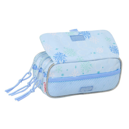 Portatodo triple Frozen Disney azul con Elsa y tres cremalleras - 4