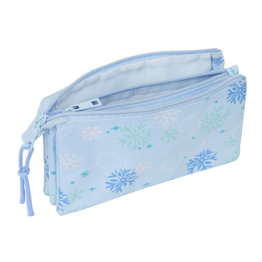 Portatodo triple Frozen Disney azul con Elsa y tres compartimentos - 3