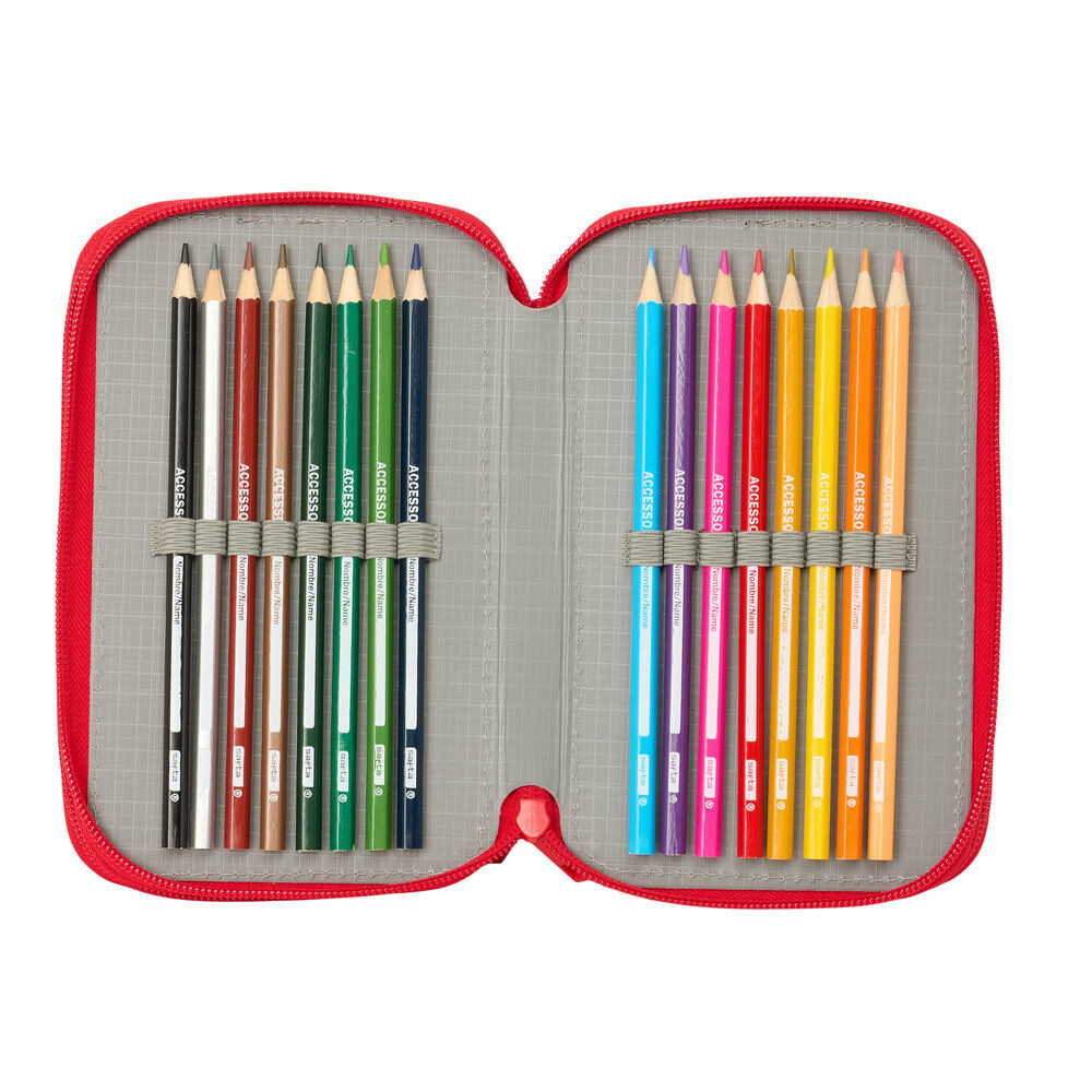Plumier triple rojo de Mickey Mouse Disney con tres compartimentos - 5