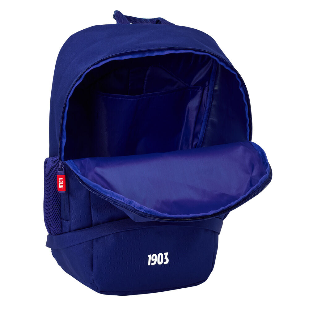 Mochila zapatillero azul del Atlético de Madrid con franjas rojiblancas - 5
