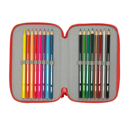 Plumier triple Super Mario azul y rojo con tres compartimentos - 5