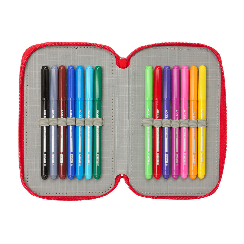Plumier triple rojo de Mickey Mouse Disney con tres compartimentos - 6