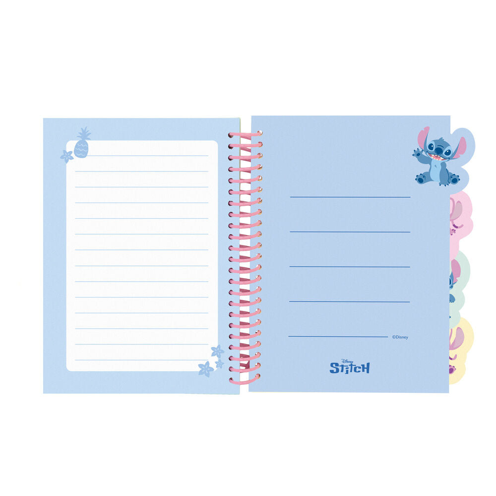 Cuaderno A5 azul de Stitch Disney con tapas duras y espiral - 5