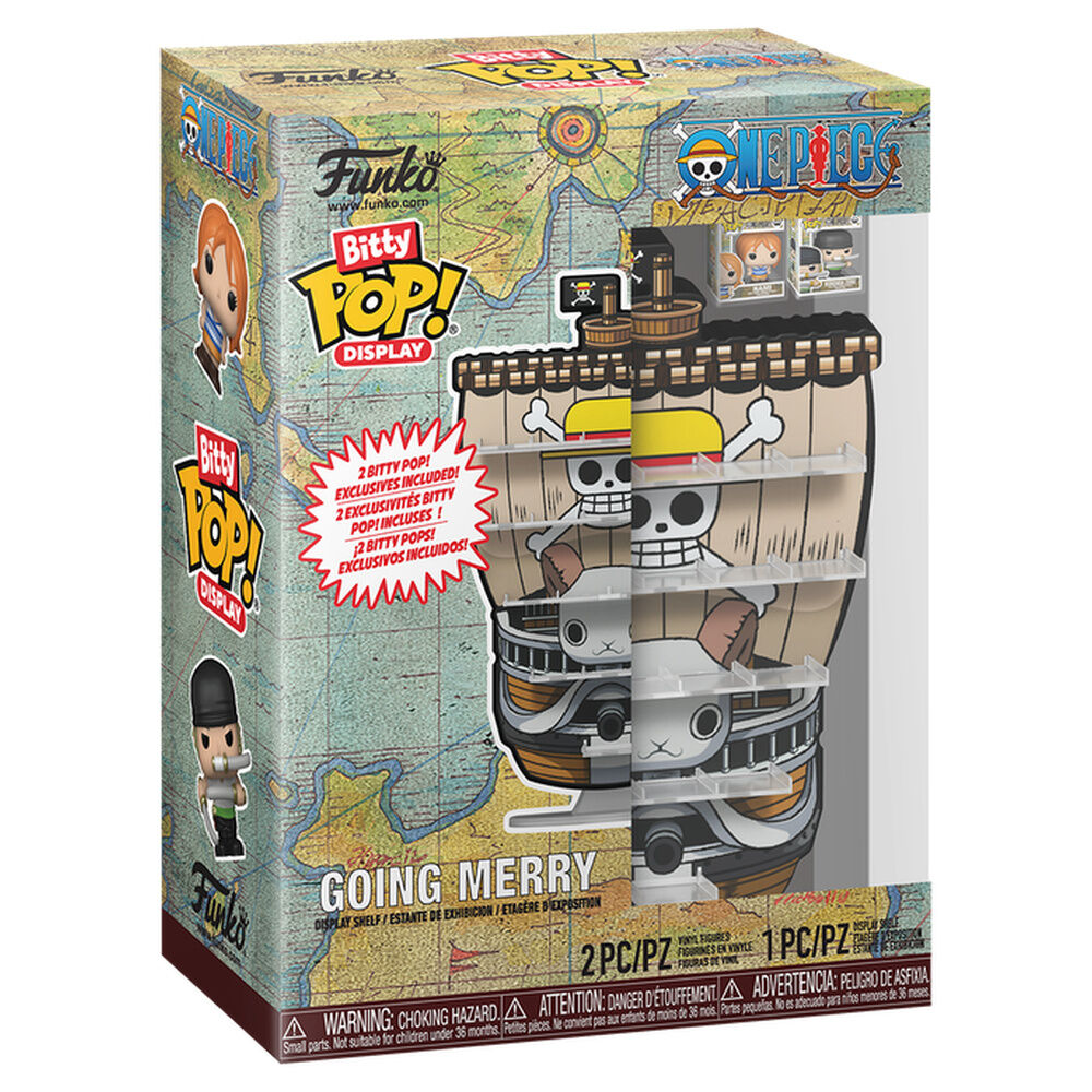 Display FUNKO Bitty POP! de One Piece con diseño del Going Merry