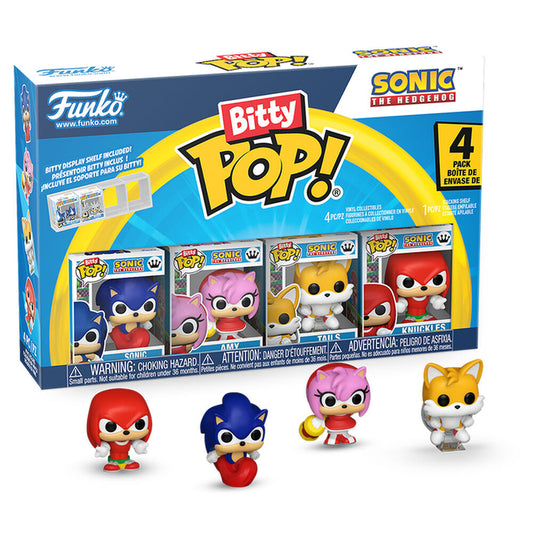Blíster FUNKO Bitty POP! Sonic con Sonic, Amy, Tails y Knuckles