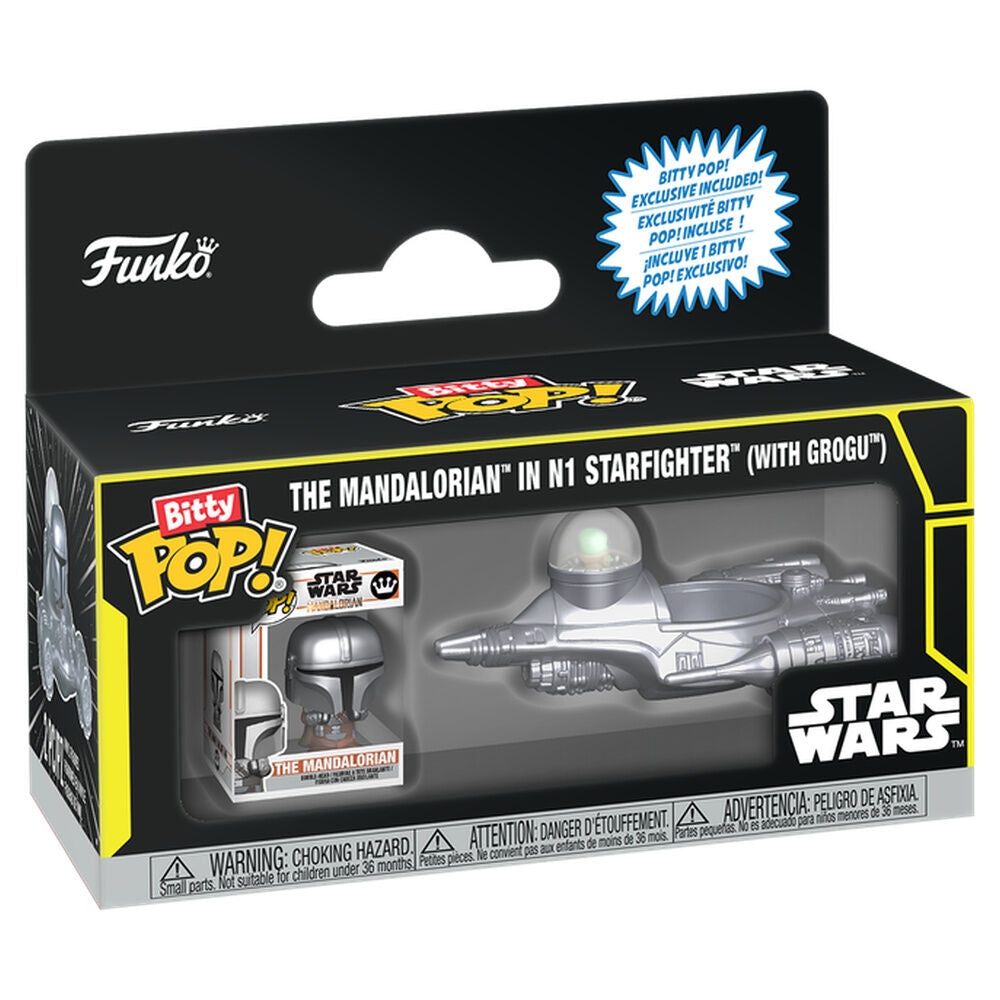 FUNKO Bitty POP! de The Mandalorian en N-1 Starfighter con Grogu