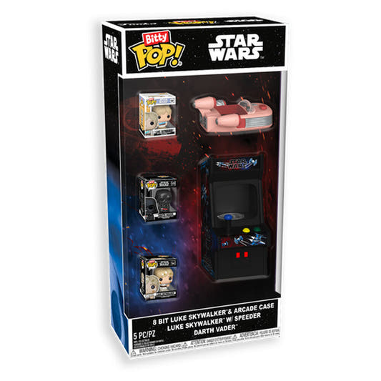 Set Bitty POP! Star Wars 8-bit de Luke Skywalker con carcasa arcade