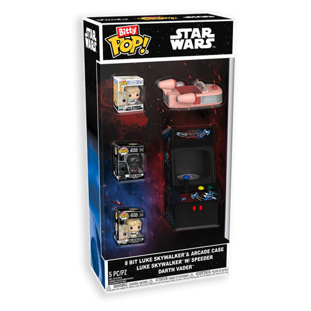 Set Bitty POP! Star Wars 8-bit de Luke Skywalker con carcasa arcade