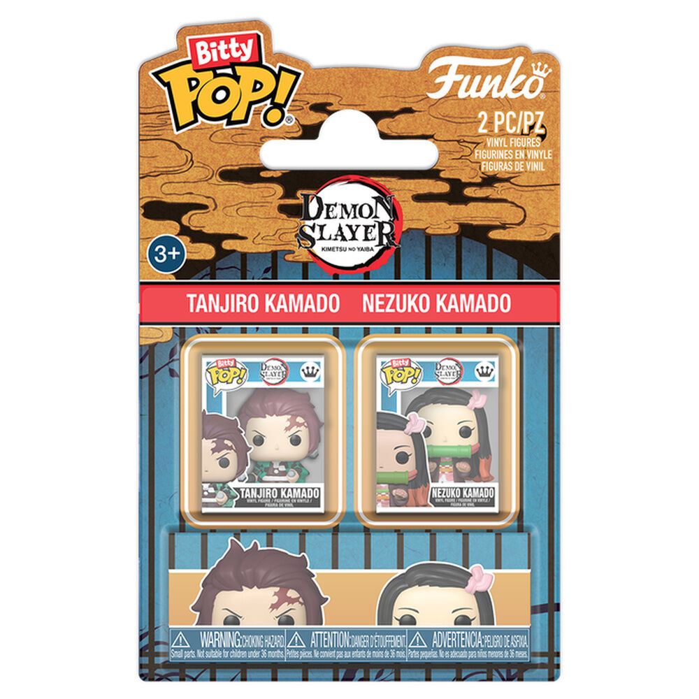 Blíster Funko Bitty POP! con figuras de Tanjiro y Nezuko de Demon Slayer