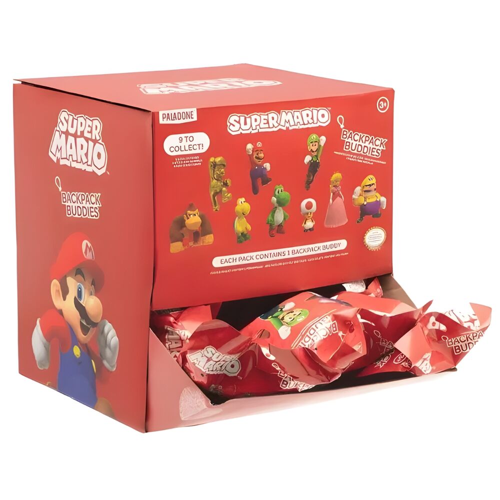 Expositor de llaveros sorpresa Super Mario Backpack Buddies