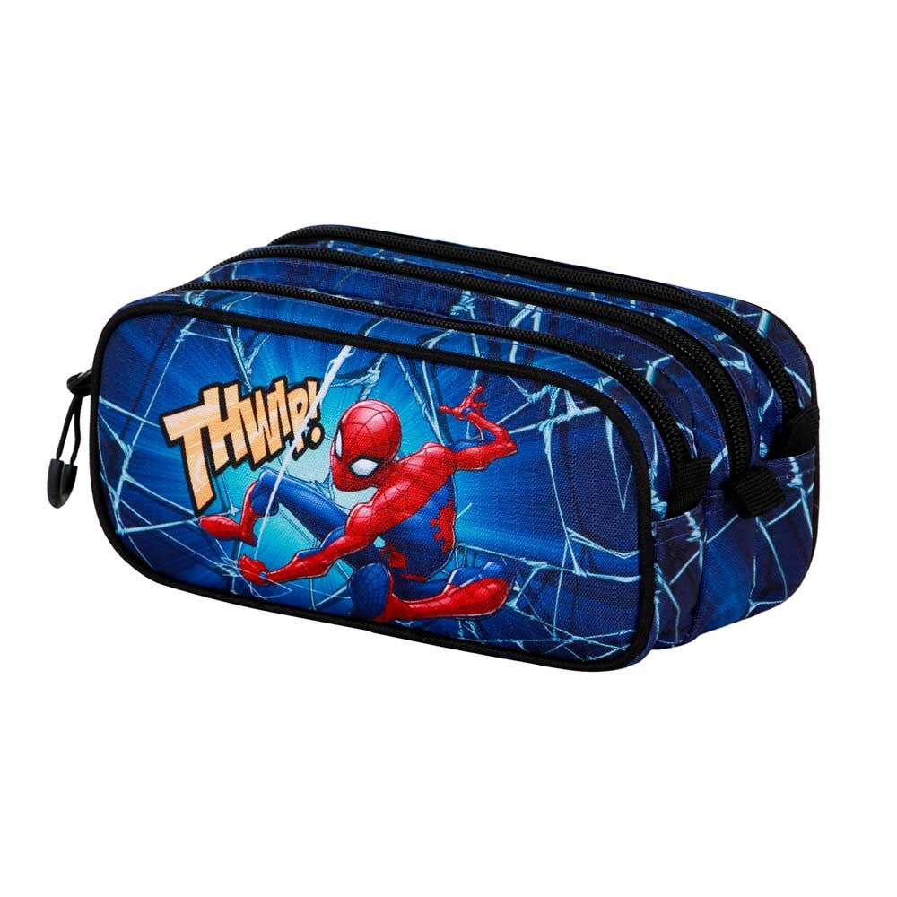 Portatodo triple azul de Spider-Man Marvel con tres cremalleras