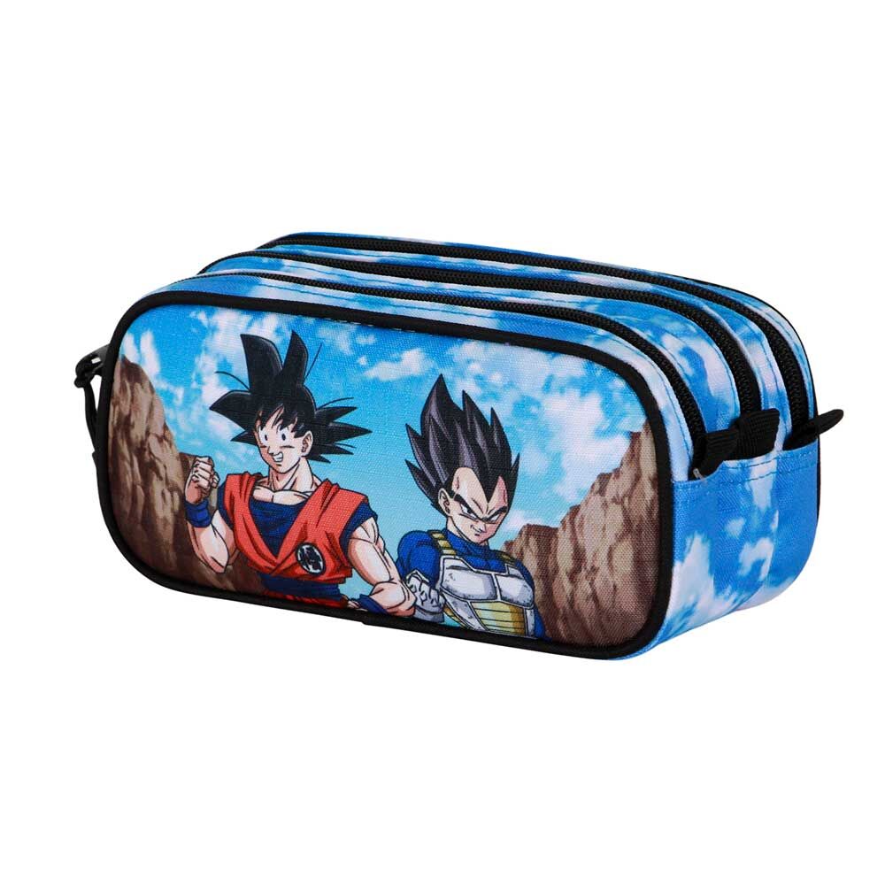 Portatodo triple Dragon Ball azul con Goku y Vegeta
