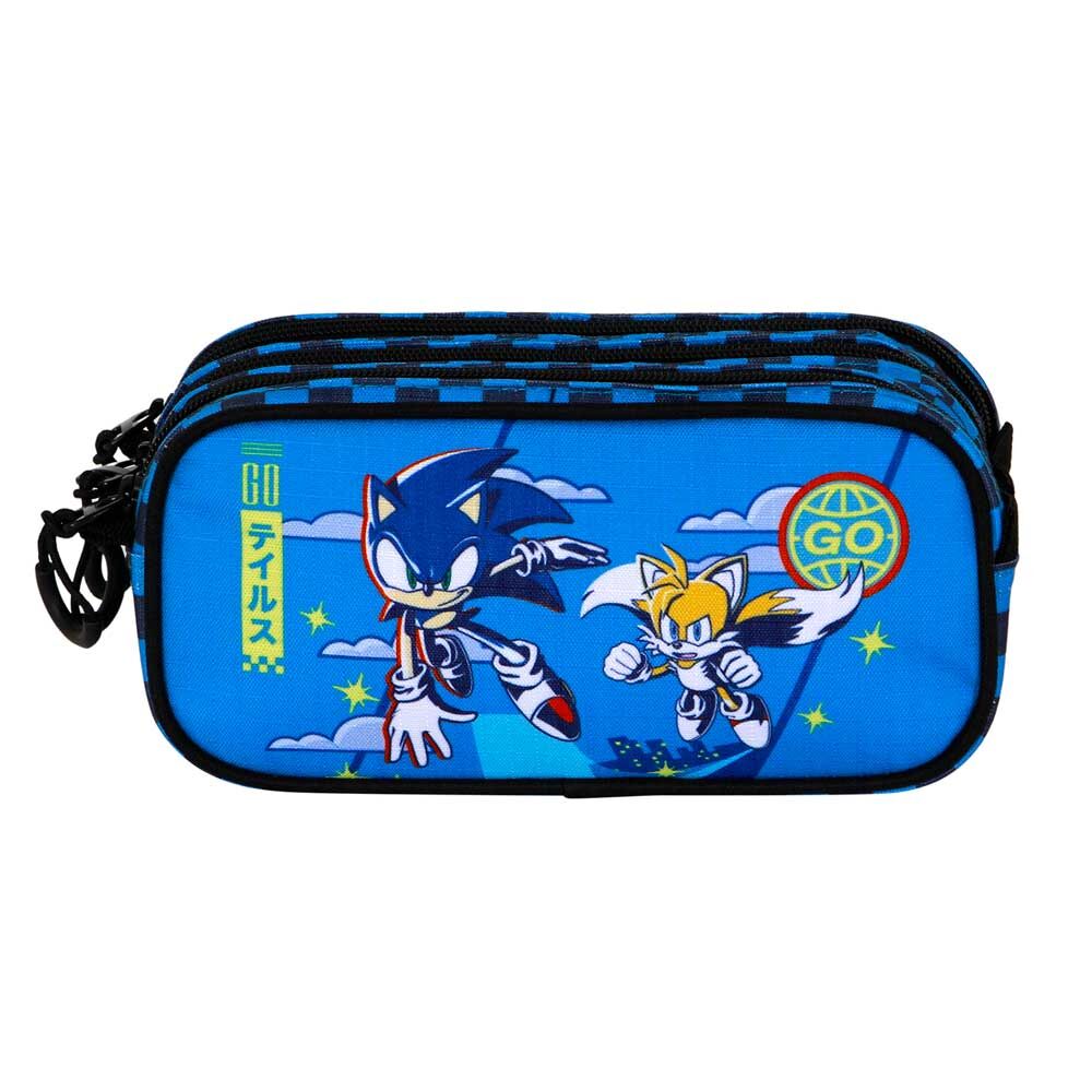 Portatodo triple azul de Sonic the Hedgehog con Sonic y Tails - 2