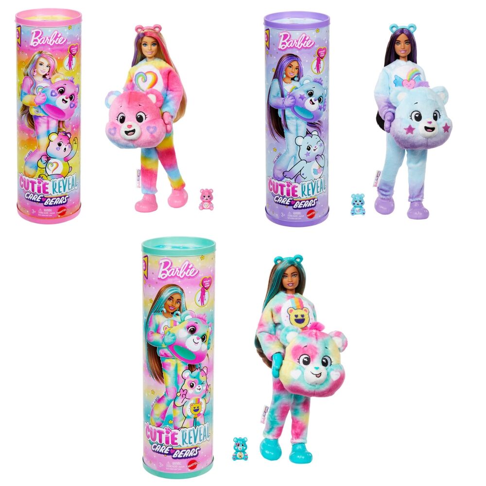 Muñeca Barbie Cutie Reveal Care Bears con disfraz de osito y accesorios