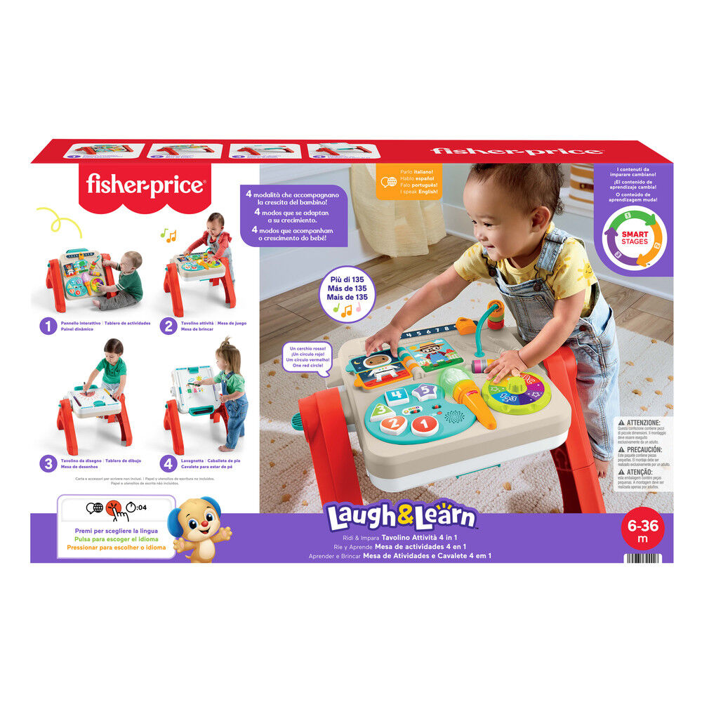 Mesa de actividades 4 en 1 Fisher-Price Laugh & Learn con caballete