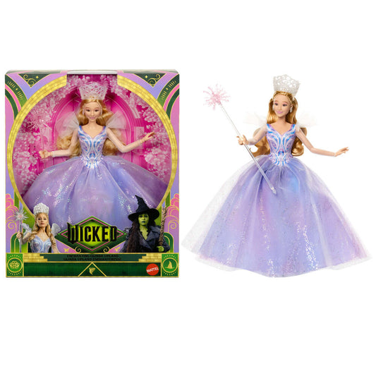 Muñeca Glinda Upland de Wicked con vestido lavanda, tiara y varita