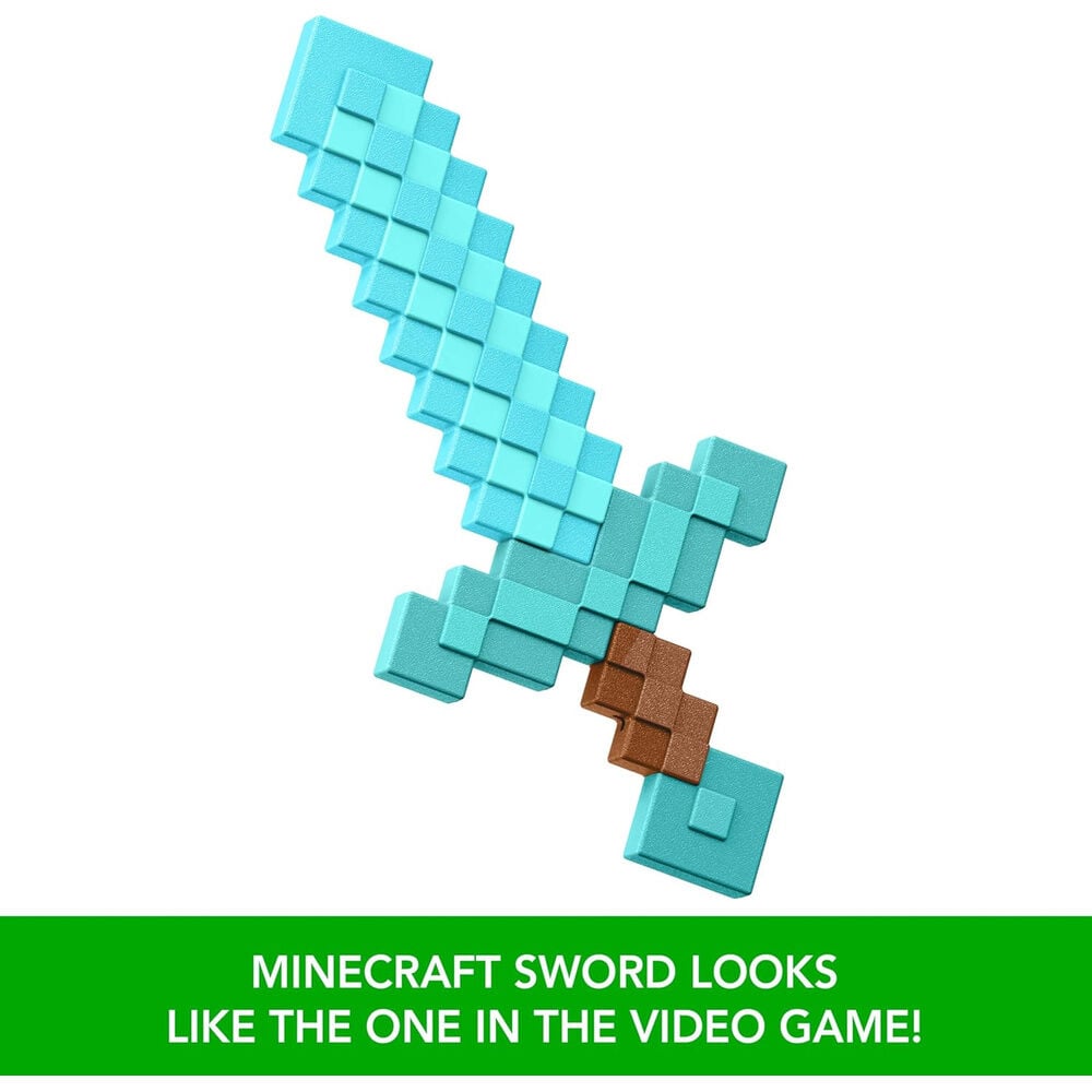 Espada de Diamante Minecraft de juguete en turquesa y marrón - 2