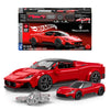 Set Mattel Brick Shop Hot Wheels Maserati MC20 rojo con coche metálico