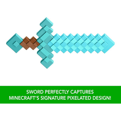 Espada de Diamante Minecraft de juguete en turquesa y marrón - 3