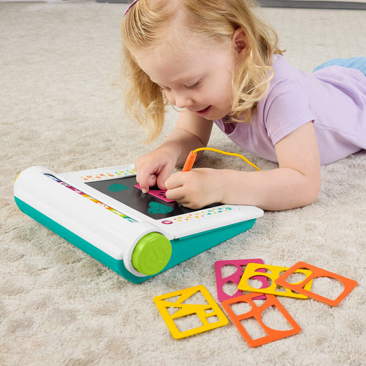 Escritorio Fisher-Price con pizarra borrable, lápiz y seis plantillas - 2