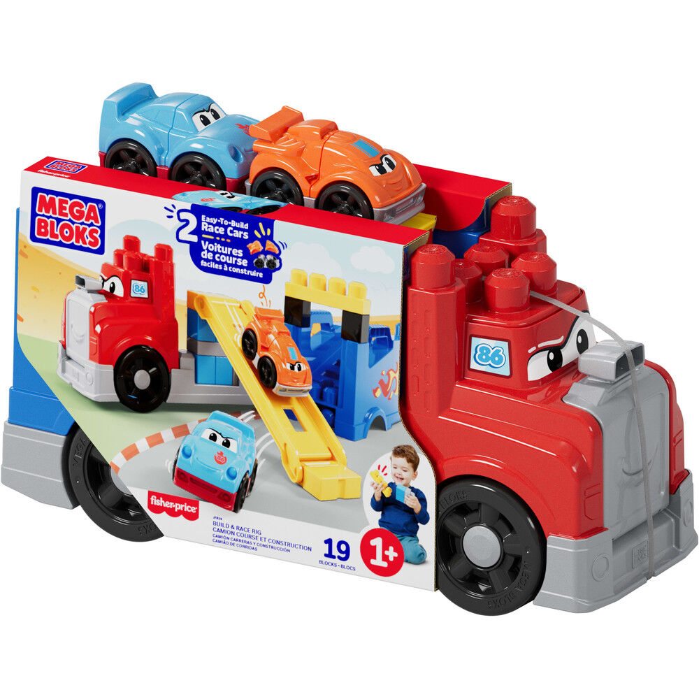 Camión de carreras MEGA BLOKS con dos coches, rampa y bloques - 2