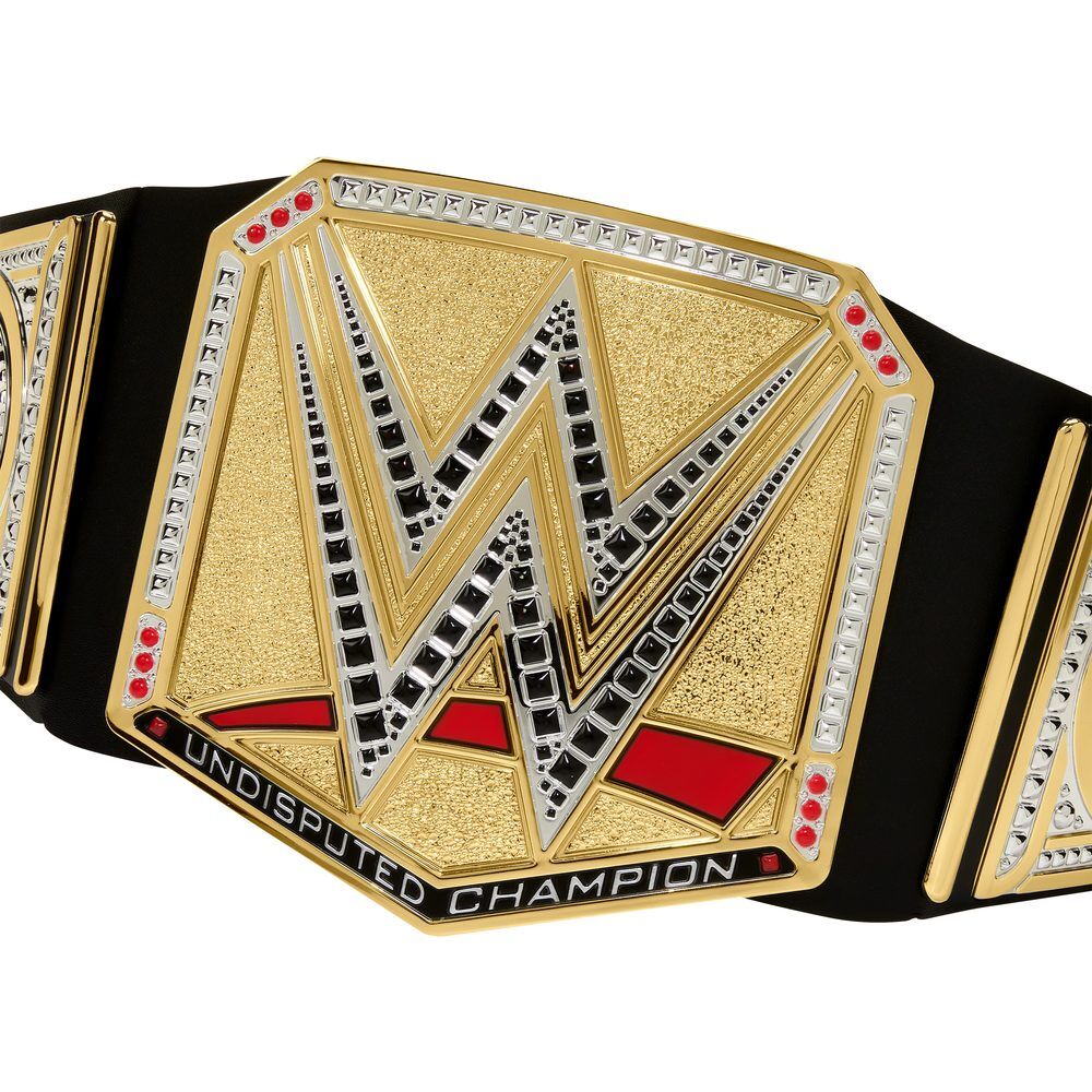 Cinturón del Campeonato Universal Indiscutible WWE con placas doradas y plateadas - 3
