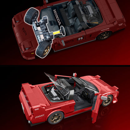 Set Mattel Brick Shop Hot Wheels ’90 Acura NSX rojo con coche metálico - 3