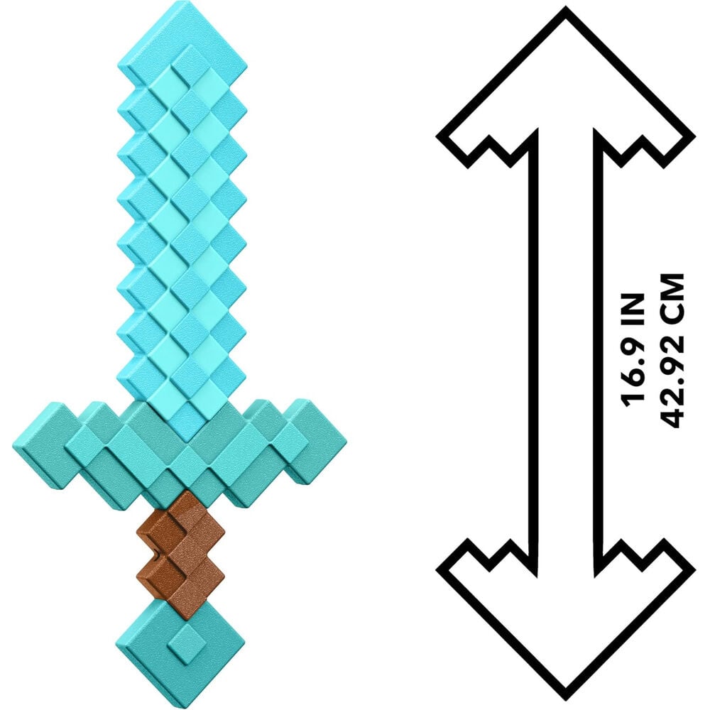 Espada de Diamante Minecraft de juguete en turquesa y marrón - 5