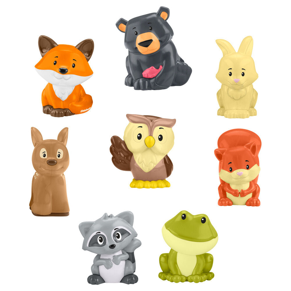 Estuche portátil en forma de árbol con 8 figuras de animales del bosque Little People - 4