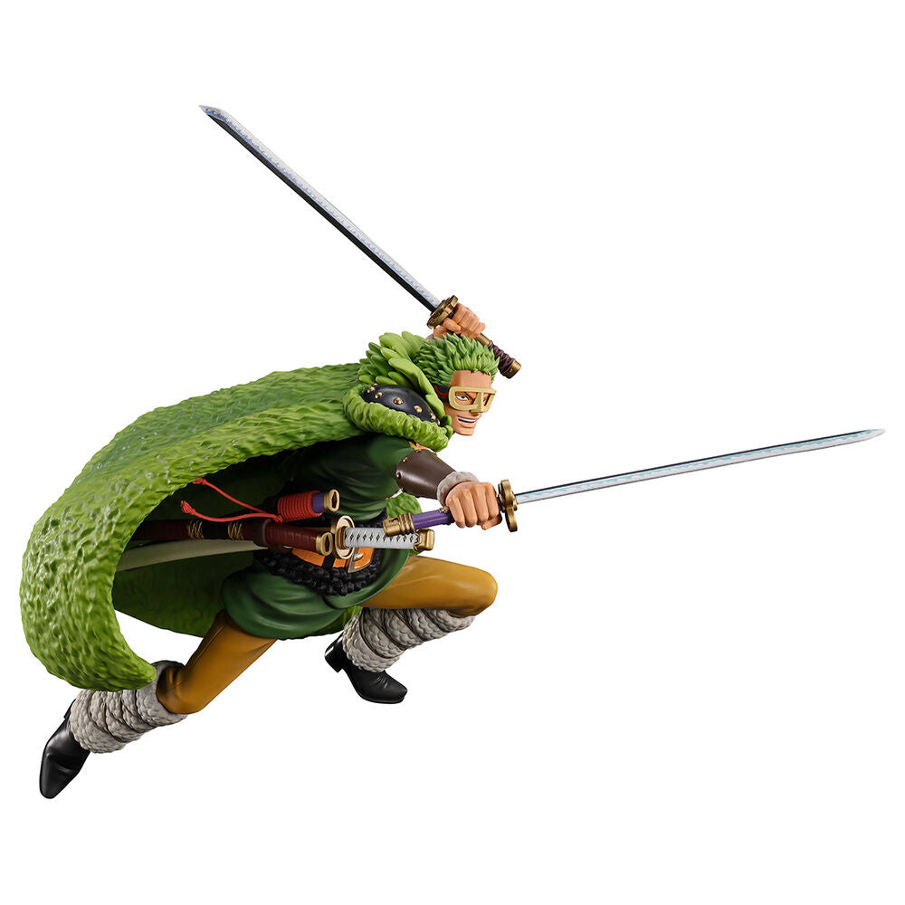 Figura de Roronoa Zoro de One Piece con espadas y capa verde - 2