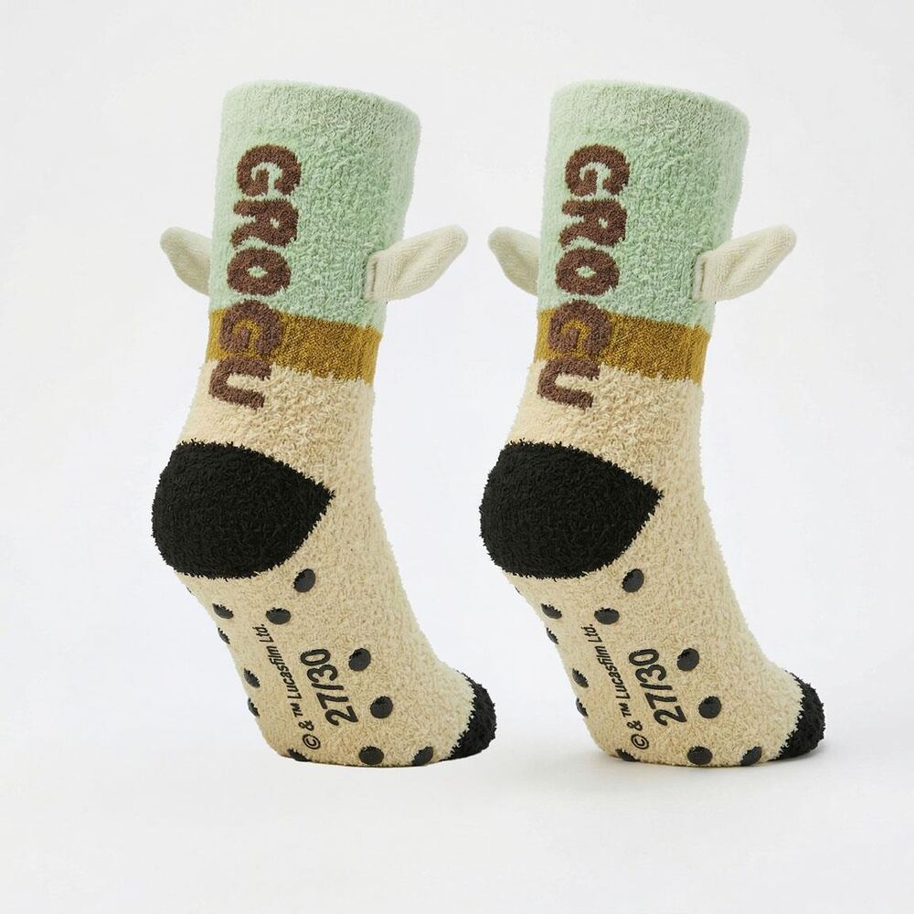 Calcetines antideslizantes de Grogu Star Wars en verde y beige - 4