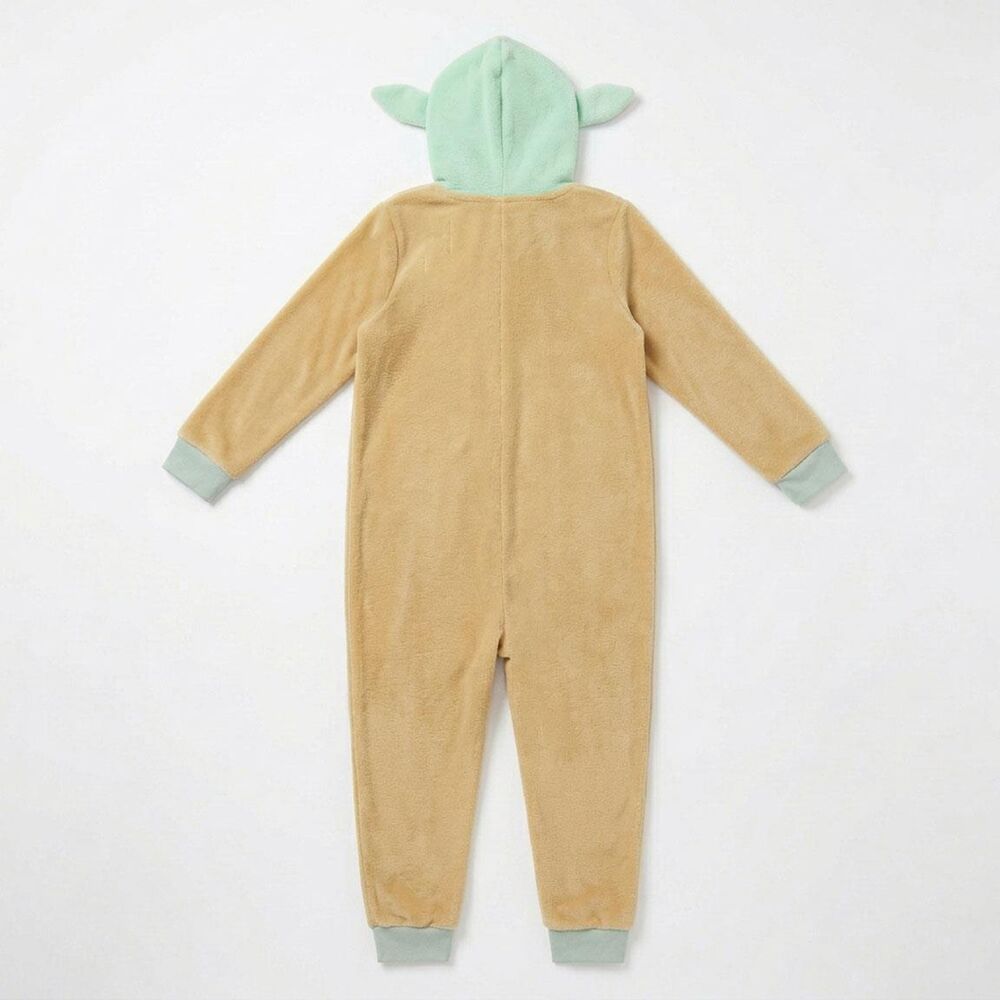 Pijama mono infantil de Baby Yoda con capucha y cremallera frontal - 2