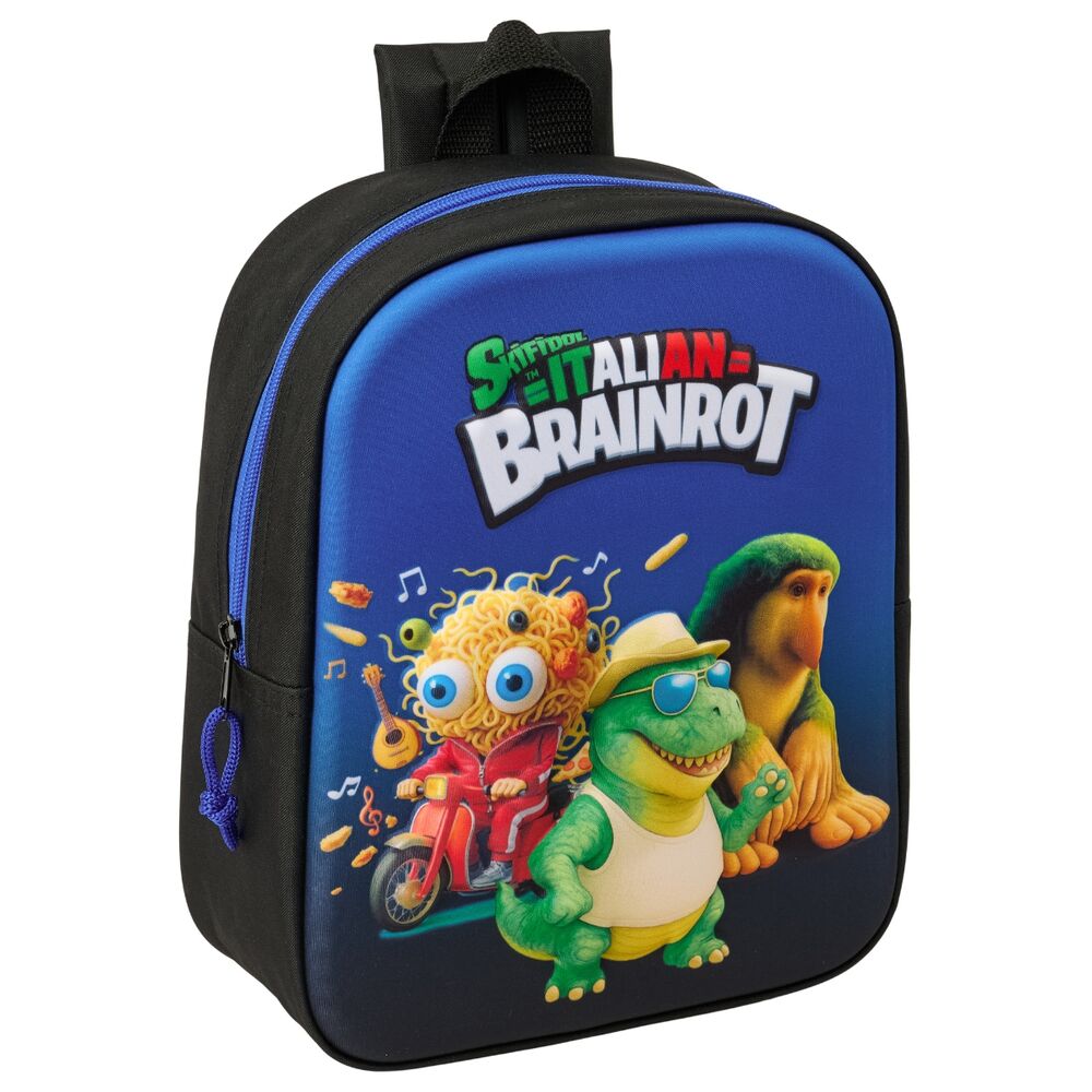 Mochila SAFTA 3D Italian Brainrot azul de 27 cm