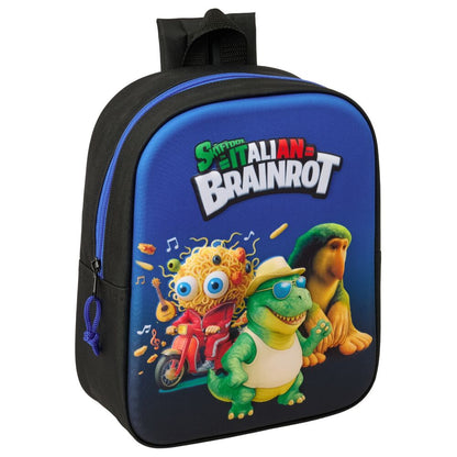 Mochila SAFTA 3D Italian Brainrot azul de 27 cm