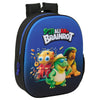 Mochila 3D azul Italian Brainrot de SAFTA con personajes en el frontal