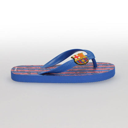 Chanclas infantiles F.C. Barcelona azules y rosas con escudo - 3