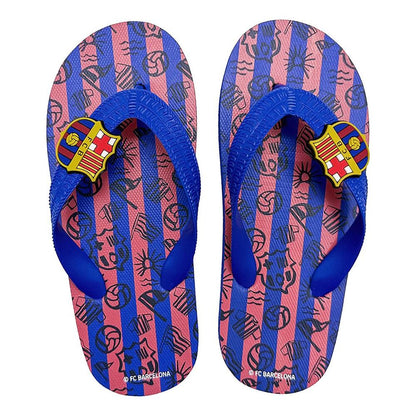 Chanclas infantiles F.C. Barcelona azules y rosas con escudo