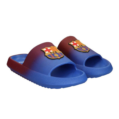 Chanclas azules de EVA CERDÁ con escudo del F.C. Barcelona