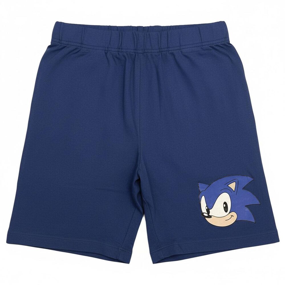 Conjunto infantil azul de Sonic con camiseta y pantalón corto - 4