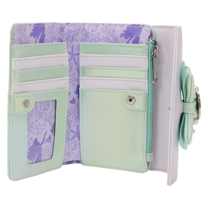 Cartera Loungefly iridiscente de La Sirenita con lazo y concha - 5
